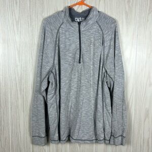 Tommy Bahama Tobago Bay Reversible Long Sleeve Light Grey Half-Zip Pullover, XL